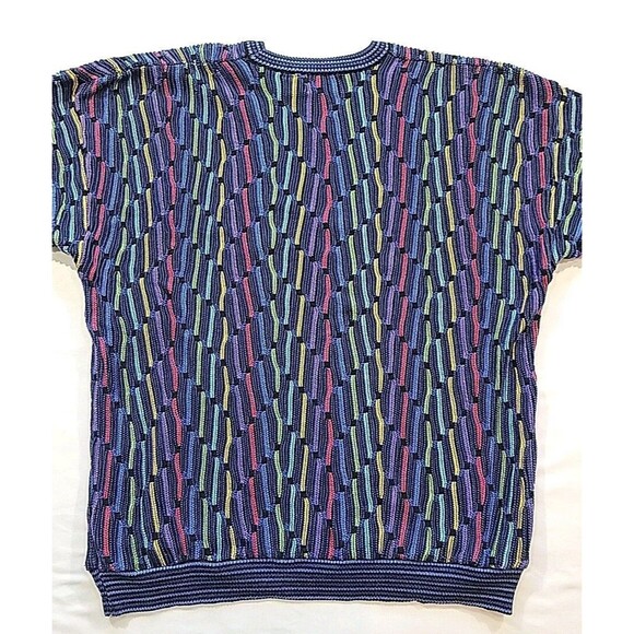 Vintage Coogi Style Sweater Men's Large J. Simon Pullover 3D Knit 100% Cotton - Picture 5 of 14